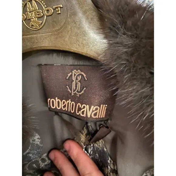 Roberto Cavalli Fur & Leather Straight-Cut Jacket - IT 40 / S